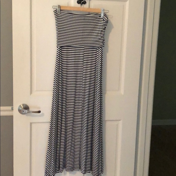 GAP knit tube midi dress navy and white stripe - Picture 5 of 6